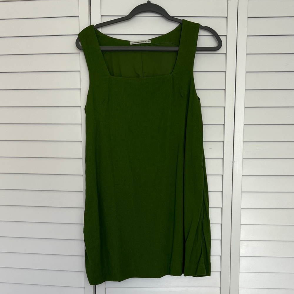 Green Linen Mini Dress